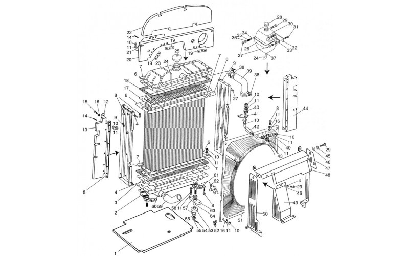 Parts of radiator